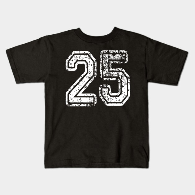 Number 25 Grungy in white Kids T-Shirt by Sterling